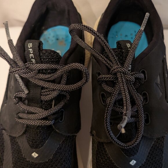 Sperry 7 SEAS Boat Shoes BLACK Size 6.5M - Picture 6 of 8